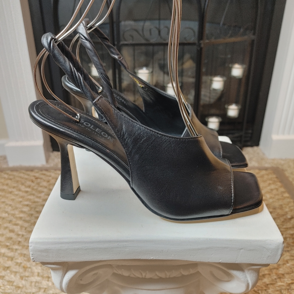 NAPOLEONI Square Toe Sling Back Sandal, BLACK 10.5 - Picture 8 of 14
